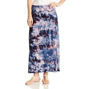 5/$30 Chaser Fold Over Tie Dye Maxi Skirt Blue